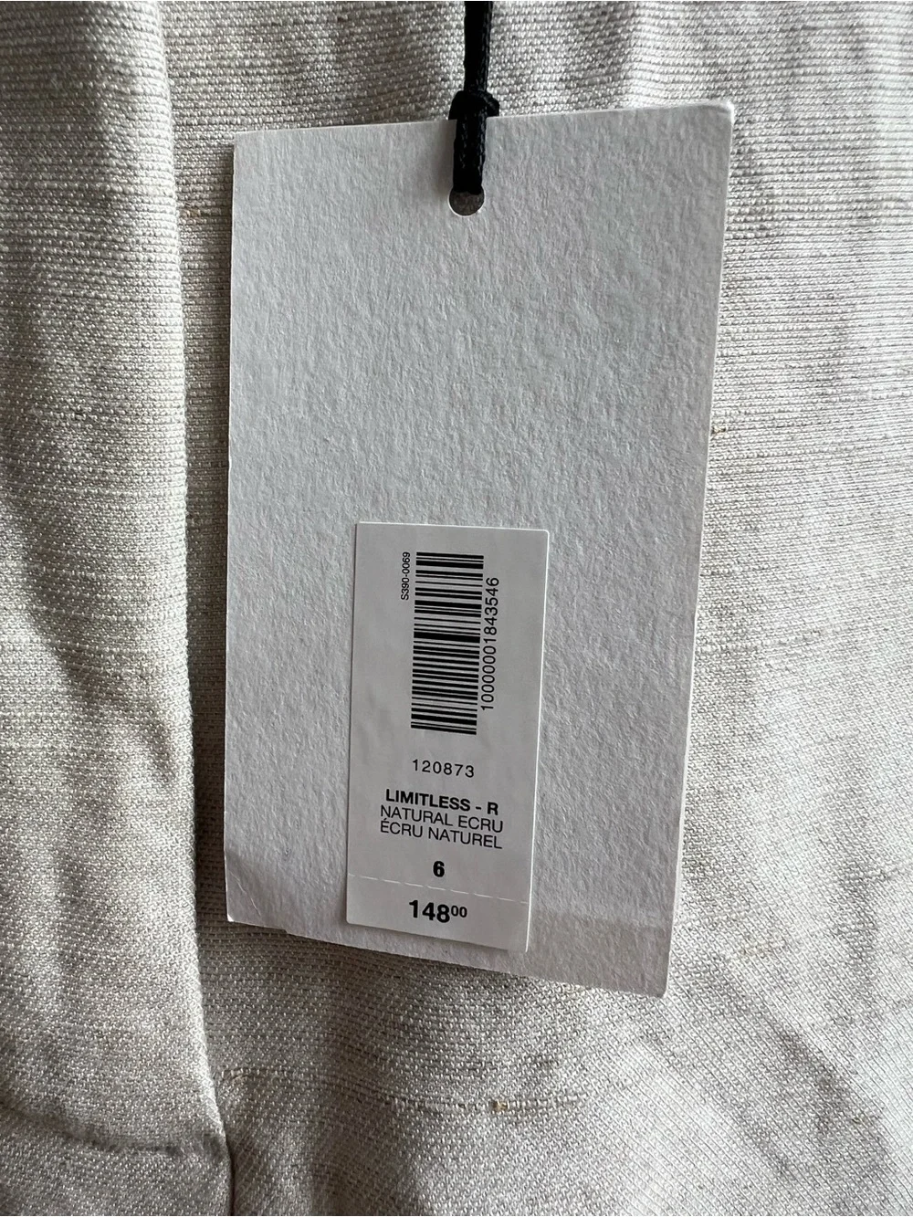 Aritzia The Limitless Pant Linen NWT Natural Ecru Wide Leg Size 6